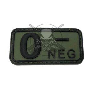 PARCHE PVC GRUPO SANGUINEO O NEG VERDE