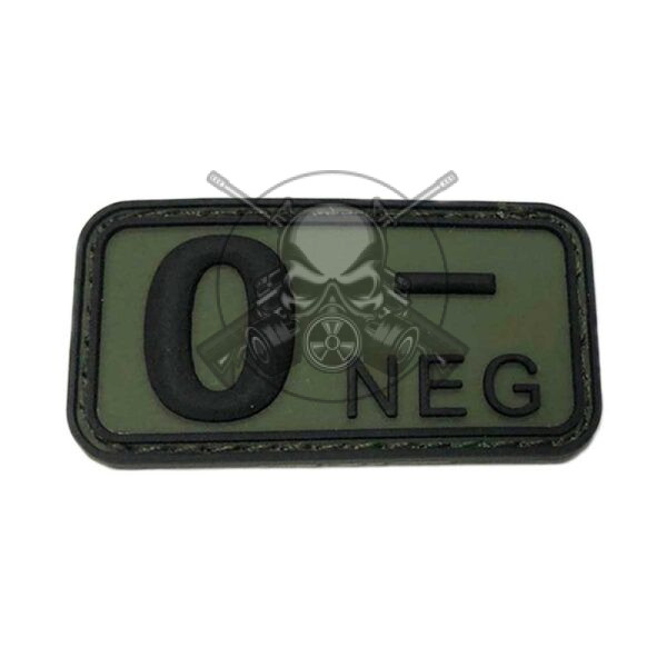 PARCHE PVC GRUPO SANGUINEO O NEG VERDE