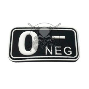 PARCHE PVC GRUPO SANGUINEO O NEG NEGRO