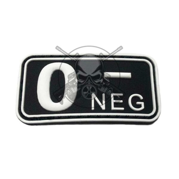 PARCHE PVC GRUPO SANGUINEO O NEG NEGRO