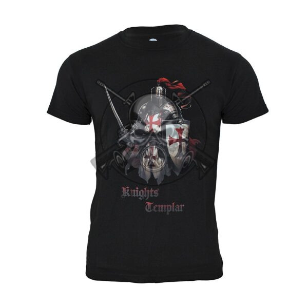 CAMISETA CABALLEROS TEMPLARIOS NEGRA