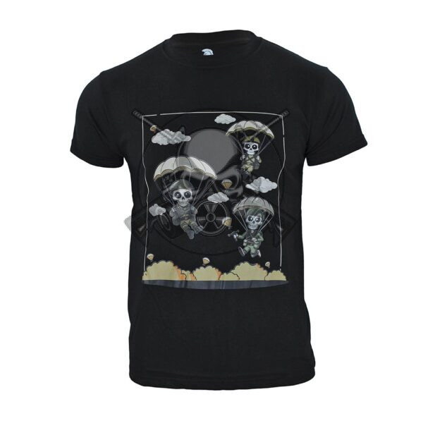 CAMISETA ESQUELETOS PARACAIDISTAS NEGRA