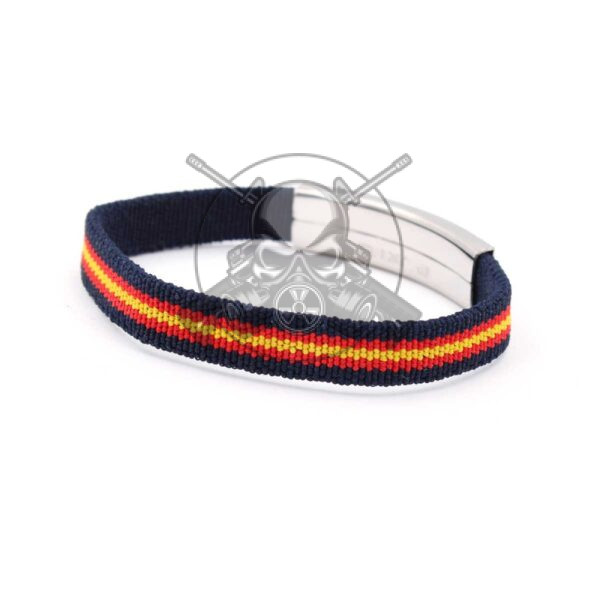 PULSERA ESPAÑA ELASTICA CHAPA POLICIA NACIONAL - Imagen 2