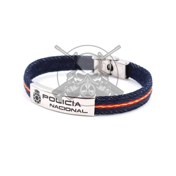 PULSERA ESPAÑA LONA CHAPA POLICIA NACIONAL